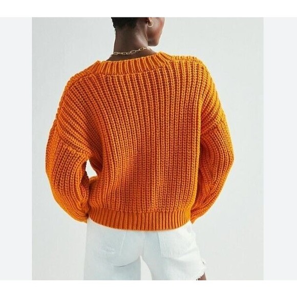 Anthropologie Weekend Cardigan SIZE M new orange color - Picture 2 of 12